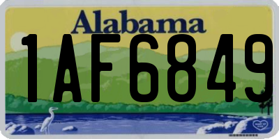 AL license plate 1AF6849