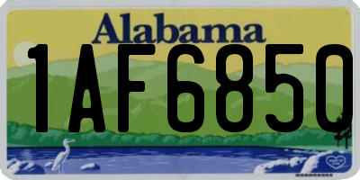 AL license plate 1AF6850