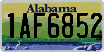 AL license plate 1AF6852