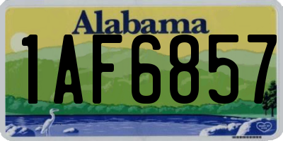 AL license plate 1AF6857