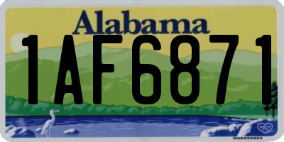 AL license plate 1AF6871