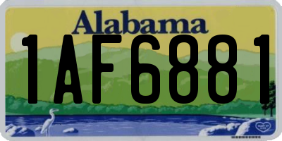 AL license plate 1AF6881