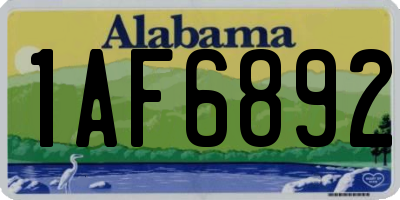 AL license plate 1AF6892