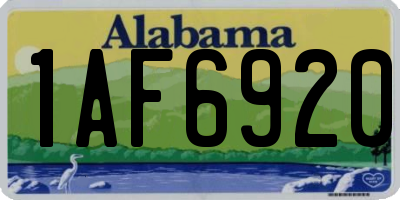AL license plate 1AF6920