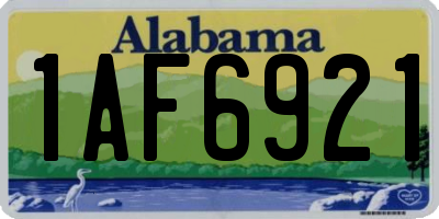 AL license plate 1AF6921