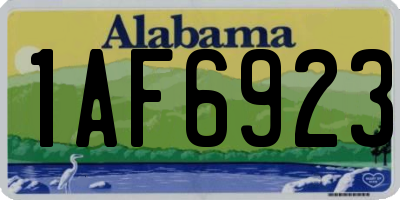 AL license plate 1AF6923
