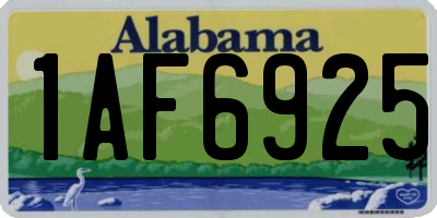 AL license plate 1AF6925