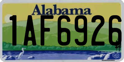 AL license plate 1AF6926