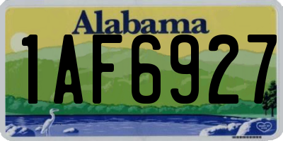 AL license plate 1AF6927