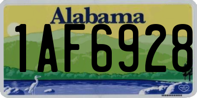 AL license plate 1AF6928