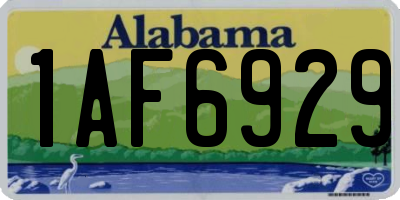 AL license plate 1AF6929