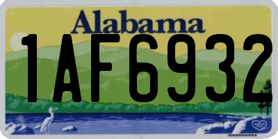 AL license plate 1AF6932