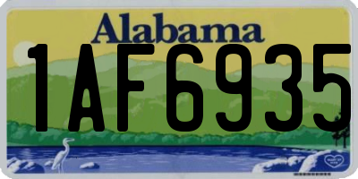 AL license plate 1AF6935