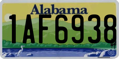 AL license plate 1AF6938