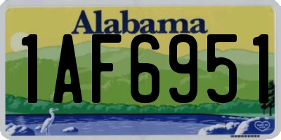 AL license plate 1AF6951