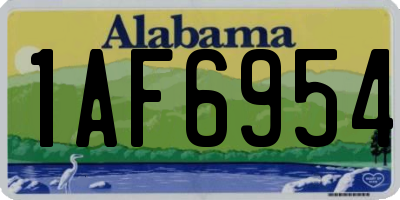 AL license plate 1AF6954