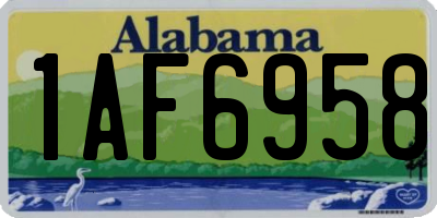 AL license plate 1AF6958