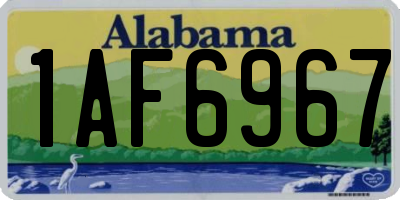 AL license plate 1AF6967