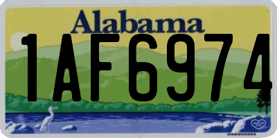 AL license plate 1AF6974