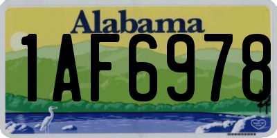 AL license plate 1AF6978
