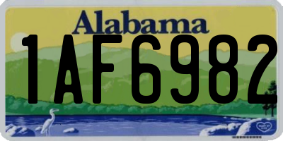 AL license plate 1AF6982