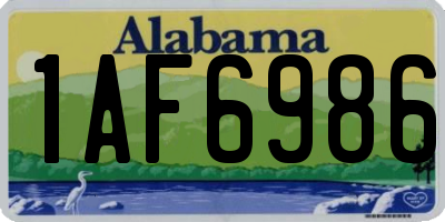AL license plate 1AF6986