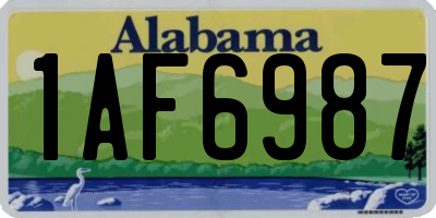 AL license plate 1AF6987
