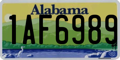 AL license plate 1AF6989