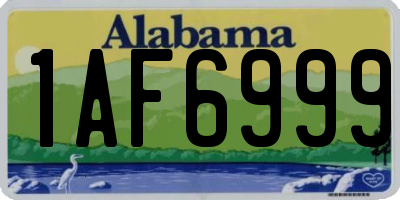 AL license plate 1AF6999