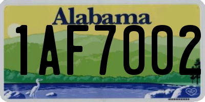 AL license plate 1AF7002