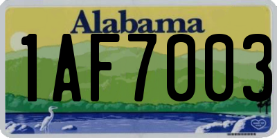 AL license plate 1AF7003