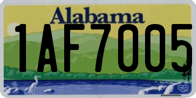 AL license plate 1AF7005