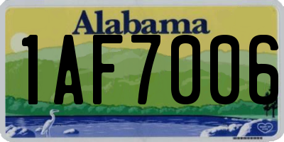 AL license plate 1AF7006