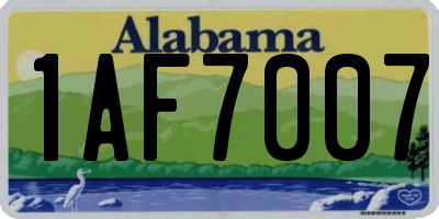 AL license plate 1AF7007