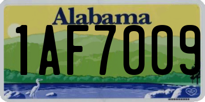 AL license plate 1AF7009