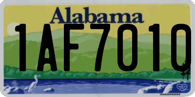 AL license plate 1AF7010