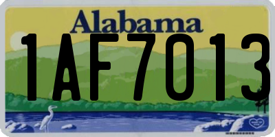 AL license plate 1AF7013