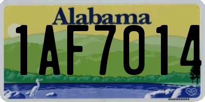 AL license plate 1AF7014