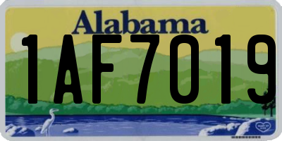 AL license plate 1AF7019