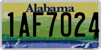 AL license plate 1AF7024