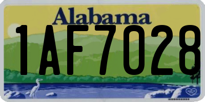 AL license plate 1AF7028
