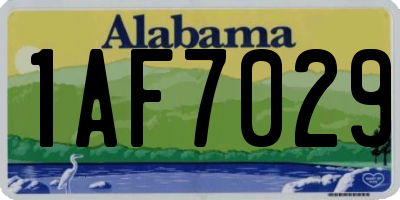 AL license plate 1AF7029