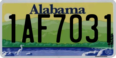 AL license plate 1AF7031