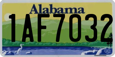 AL license plate 1AF7032