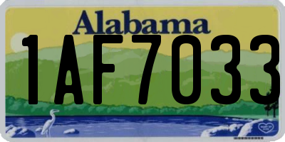 AL license plate 1AF7033