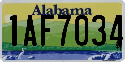 AL license plate 1AF7034