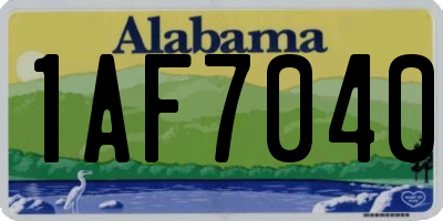 AL license plate 1AF7040
