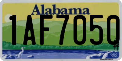 AL license plate 1AF7050