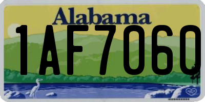 AL license plate 1AF7060