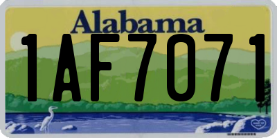 AL license plate 1AF7071